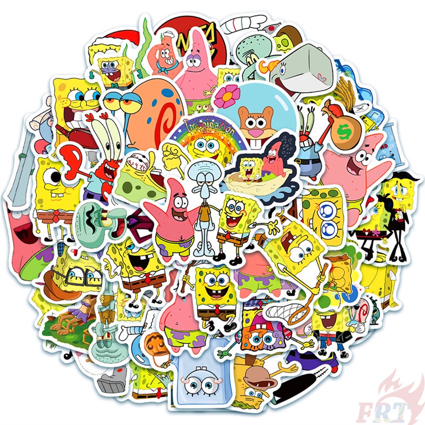 ❉ SpongeBob SquarePants Series 02 Stickers ❉ 50Pcs/Set DIY Fashion Waterproof Doodle Decals Stickers