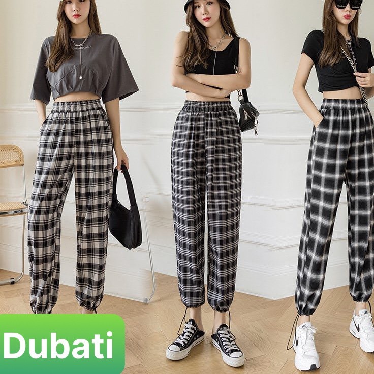 QUẦN JOGGER HỌA TIẾT CARO NAM NỮ CHẤT VẢI DÀY DẶN PHONG CÁCH HÀN QUỐC- CARO- DUBATI FASHION