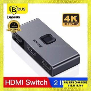 Bộ chia cổng HDMI hỗ trợ xuất 4K 2 chiều 1 chia 2 màn hình chính hãng Baseus bảo hành 12 tháng
