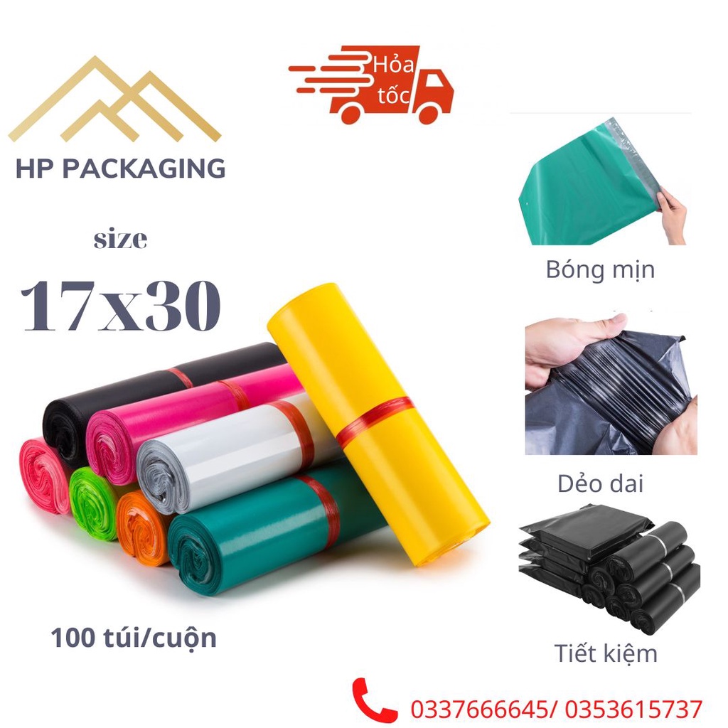 Túi đóng hàng dán miệng HP Packaging size 17x30
