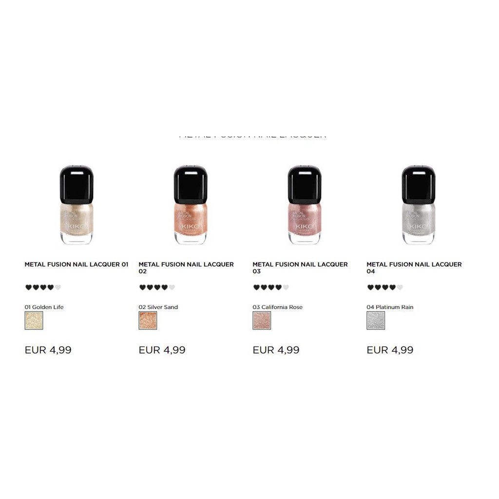 {Thanh lý}Sơn móng tay nhũ kim loại cao cấp Kiko Metal Fusion Nail Lacquer 11ml Pháp