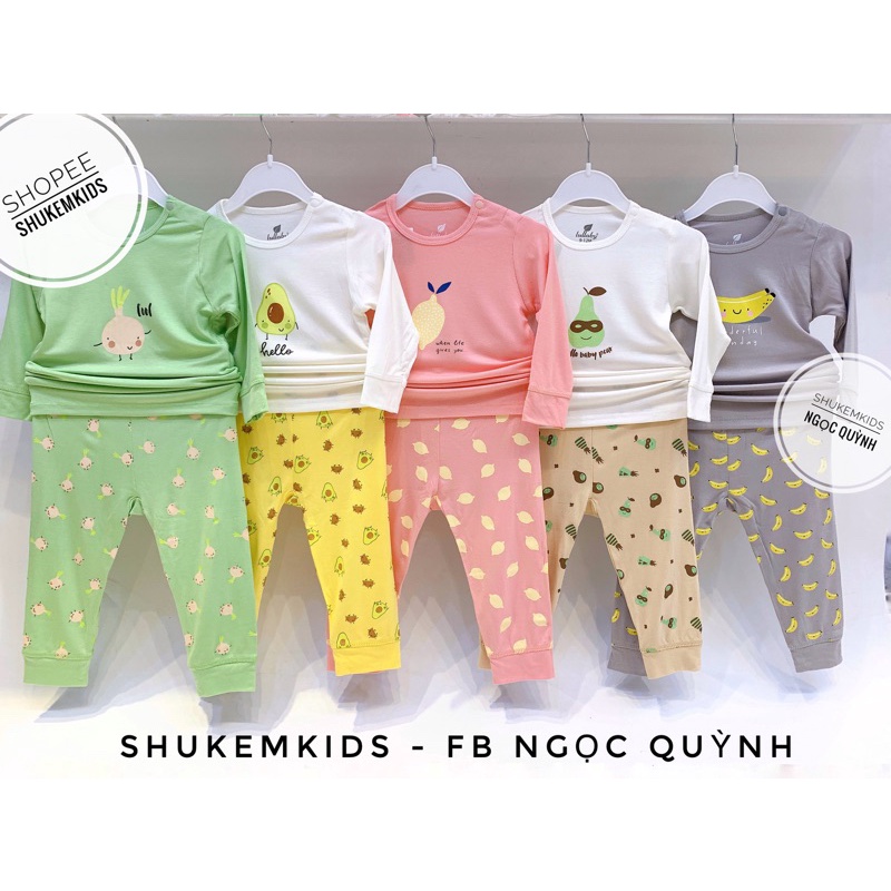 [Lullaby] Bộ dài cộc tay hè sợi tre cho bé trai bé gái