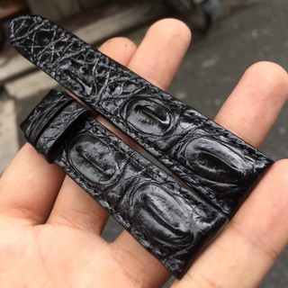 Dây đồng hồ hột lưng da cá sấu cao cấp (Trong lót da bò)