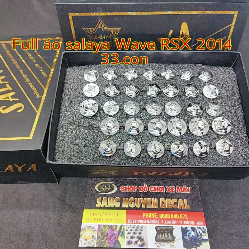 ỐC ÁO WAVE RSX 2014  FULL 33CON SALAYA INOX