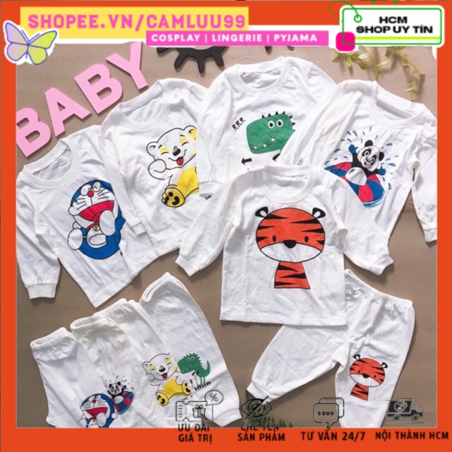- Combo 5 Bộ mông thú dài tay Bo005 cho bé (kèm bảng size hình cuối)-Camluu99
