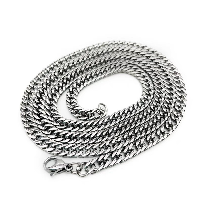 Vòng cổ nam titan Cuban snake 6mm thép không gỉ phong cách Hiphop đường phố