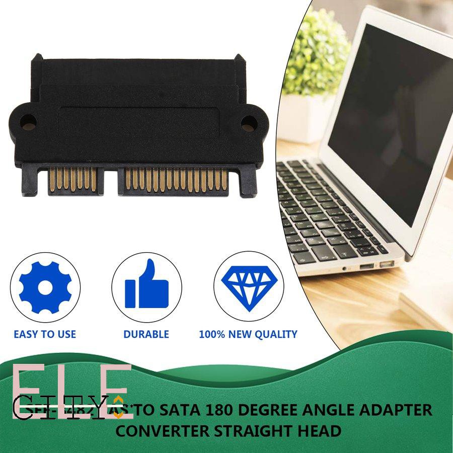 111ele} SFF-8482 SAS To SATA 180 Degree Angle Adapter Converter Straight Head