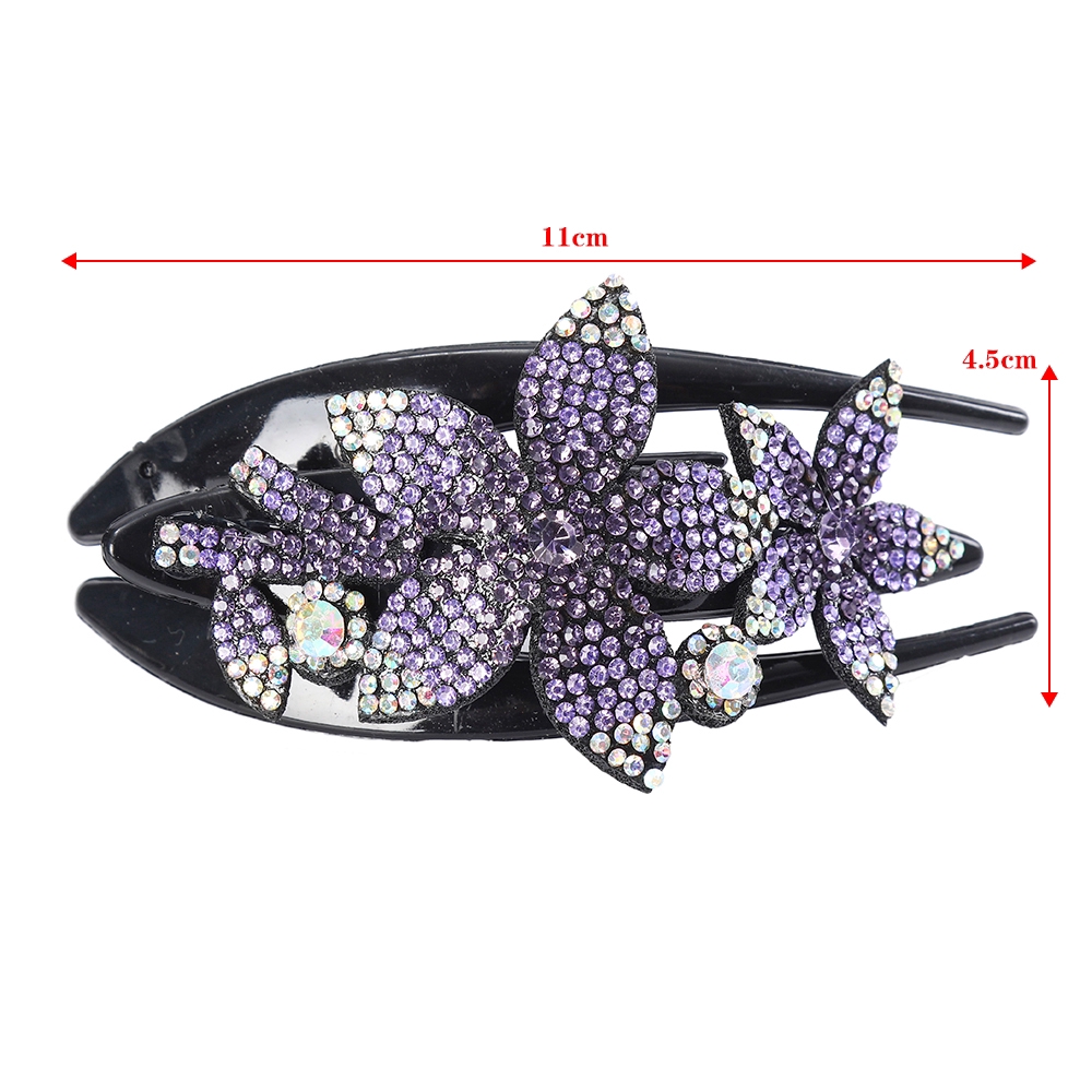 Kẹp tóc họa tiết hoa đính đá thời trang cho nữ