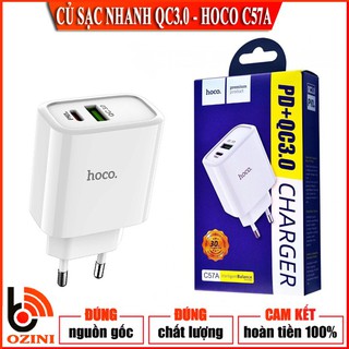 CỦ/CỐC SẠC NHANH HOCO C57A USB QC3.0 & TYPE-C