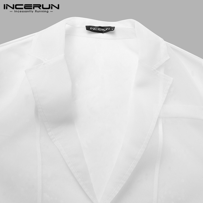 [Mã FADIRECT20 giảm 20K đơn 150K] Áo khoác Blazer INCERUN dáng rộng trong suốt thời trang nam