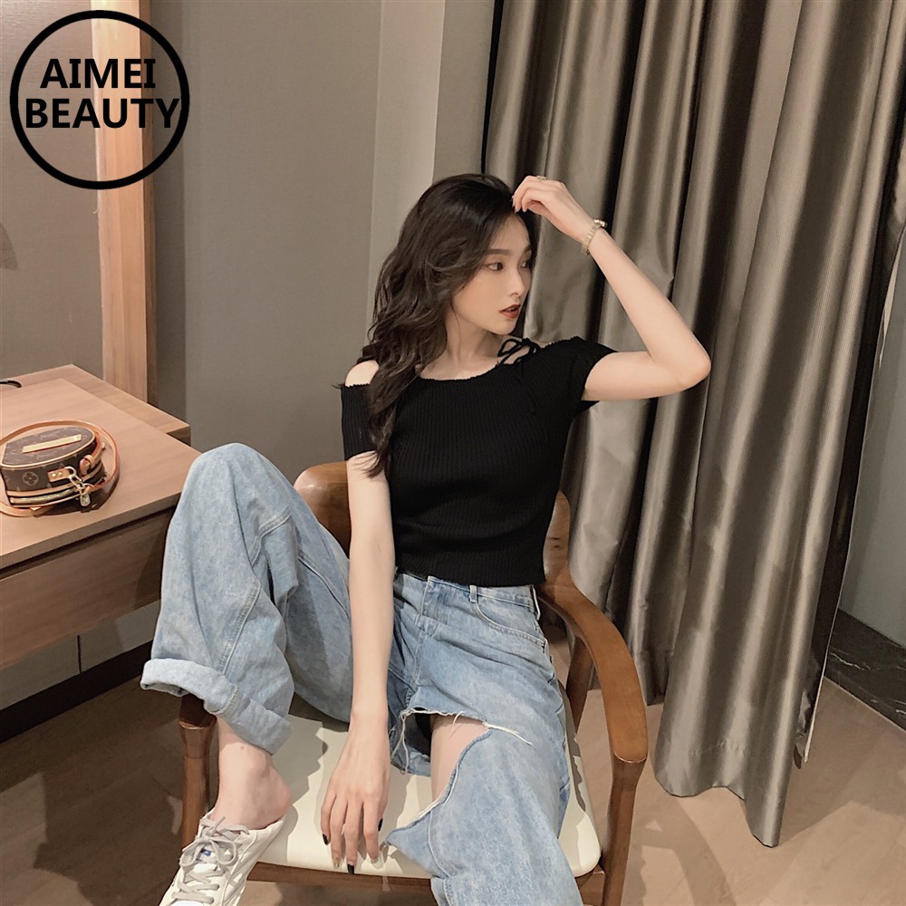 Áo Dệt Kim Hai Dây Màu Trơn Form Ôm Quyến Rũ