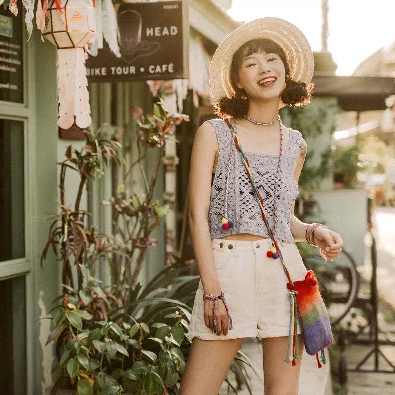 Áo gile ren thổ cẩm Hàn Quốc