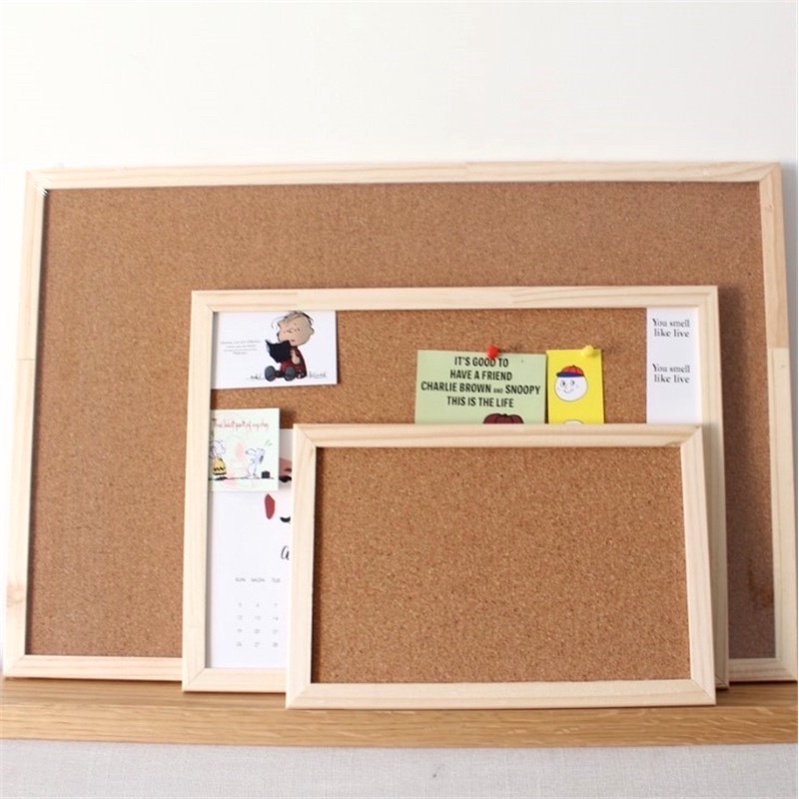 Bảng ghim Lie khung gỗ tự nhiên , gỗ bần Ghim tài liệu/ giấy tờ/ hình ảnh cao cấp