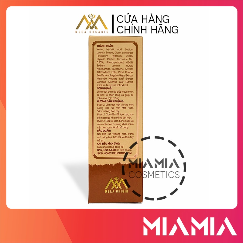 Sữa Rửa Mặt Nhân Sâm 36 Vị ngăn ngừa mụn, loại bỏ tế bào chết chính hãng MeeA Organic