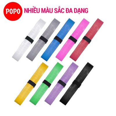 Quấn cán tennis, cầu lông POPO OG2 (Bộ 10 cái) có gân chống trơn thoáng khí thoát mồ hôi