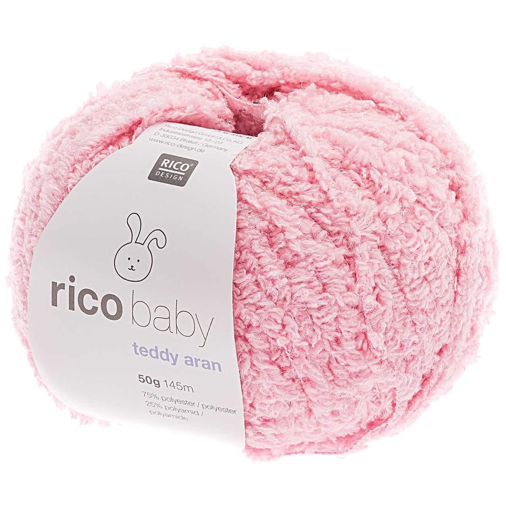 Len bông xù Baby Teddy Aran - Nhập khẩu từ hãng Rico  - 50gram dài 135m