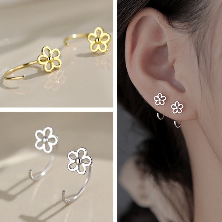 『Mango』Bông Tai Mạ Bạc 925 Hình Bướm Phong Cách Hàn Quốc Thời Trang Cho Nữ A141