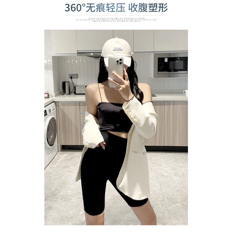 Q013 Quần legging lửng dài đùi ngố đẹp lỡ ngắn Quần tập yoga nữ đen Thái mặc nhà ôm bó sát lưng thun rainbow co giãn tốt