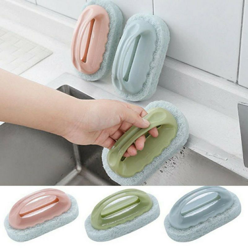 Dụng cụ CỌ RỬA bếp, xong nồi, nhà tắm có tay cầm đa năng, cọ bọt biển