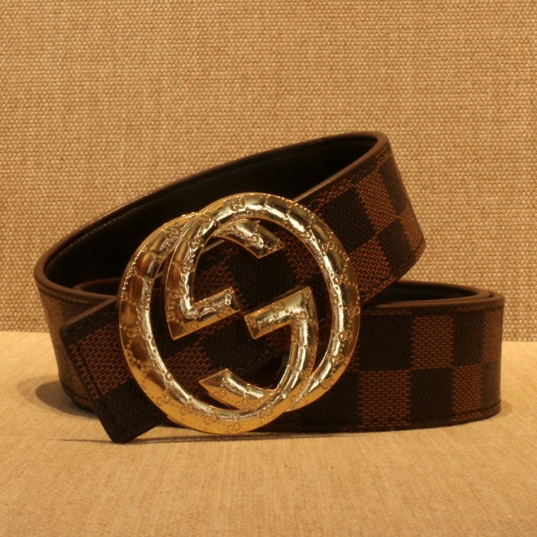 COMBO ( Thắt lưng - Ví da ) GG caro vàng phong cách trẻ - cực cá tính 2021