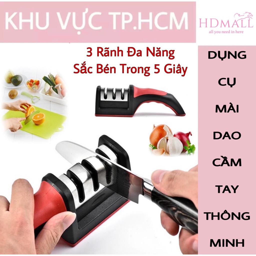 Dụng Cụ Mài Dao Kéo Cầm Tay 3 Rãnh Thông Minh, Mài Nhanh Bén, Tiện Dụng
