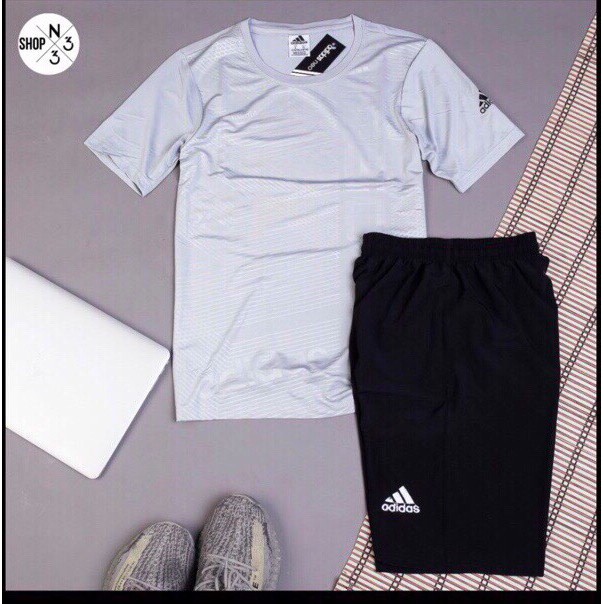 Bộ thể thao thun lạnh cổ tròn ép vân cao tần Adidas Neo [ hot trend ]