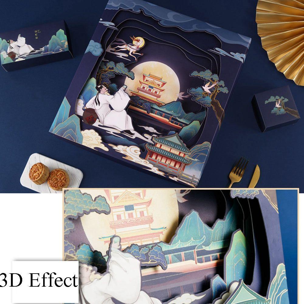 Hộp Đựng Bánh Quy Hiệu Ứng 3D Sang Trọng Phong Cách Trung Hoa