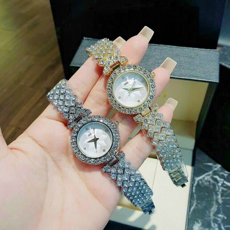 Đồng Hồ Nữ Dây Kim Loại Cao Cấp Viền Đá Full Mặt Và Dây Trend 2022