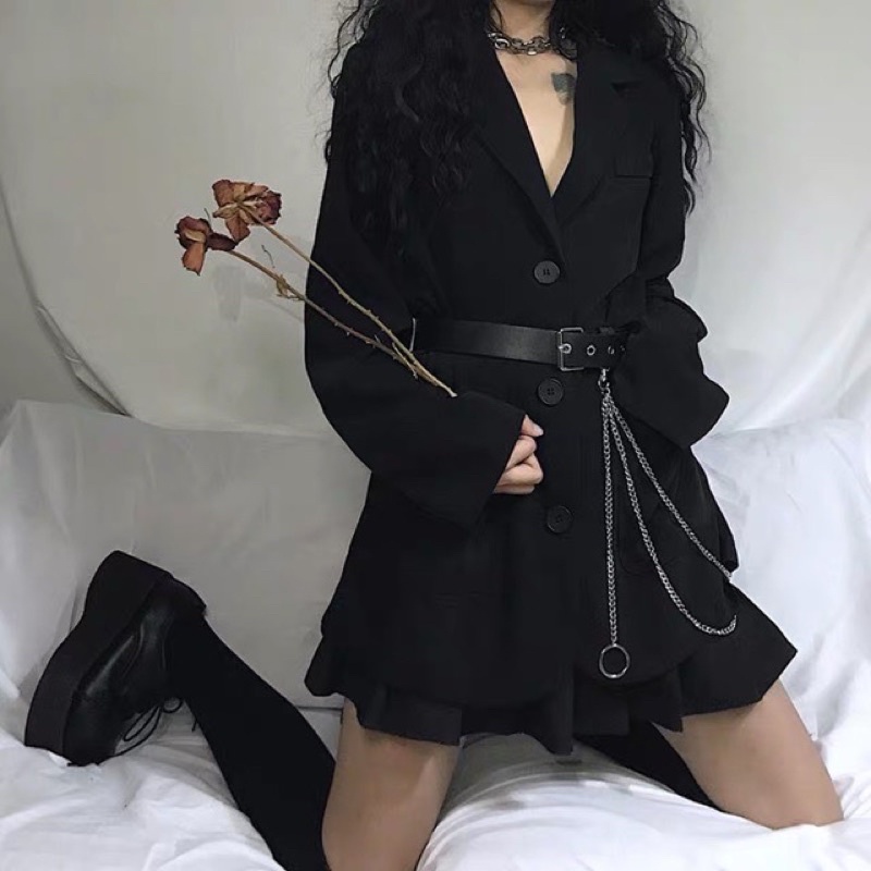 Pass áo blazer trơn kèm belt