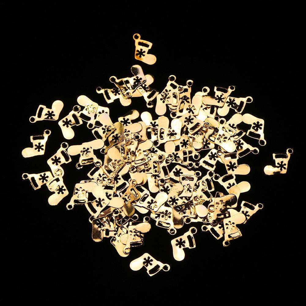 Miếng Dán Trang Trí Móng Tay Chủ Đề Giáng Sinh|Phụ Kiện Trang Trí Móng Tay Hình Chuông Kim Loại Lấp Lánh