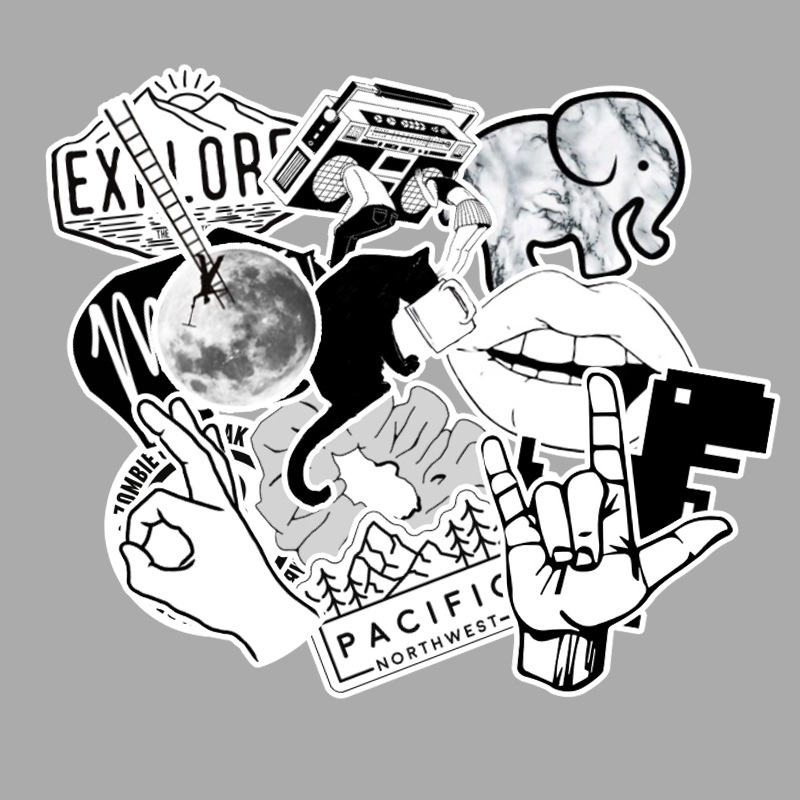 Set 50 Miếng Dán Trang Trí Tủ Lạnh / Laptop Chống Thấm Nước