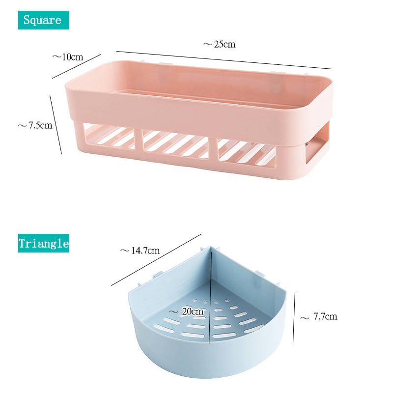 Giá Nhựa Dán Tường Để Đồ Dùng Tiện Lợi Kệ Góc Nhựa Nhà Tắm, nhà bếp, siêu chắc Phòng Tắm, Phòng Bếp