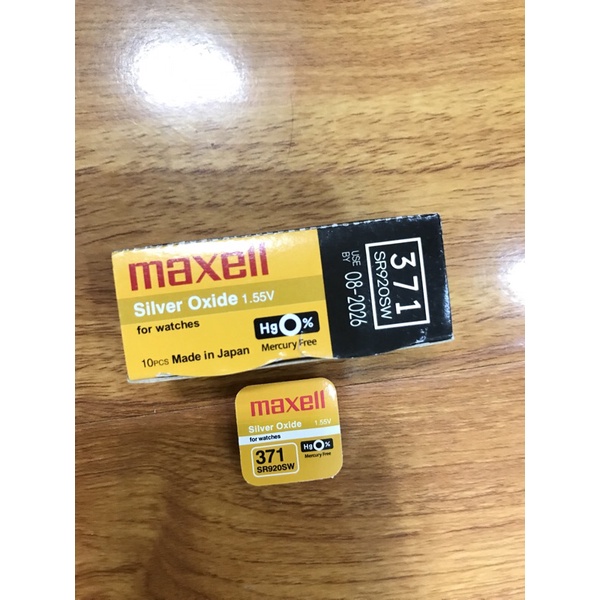 Vỉ 1 viên pin đồng hồ Maxell SR920SW 920 371 AG6 G6 LR920 SR920 1.55V Nhật Bản ( mẫu hộp mới)