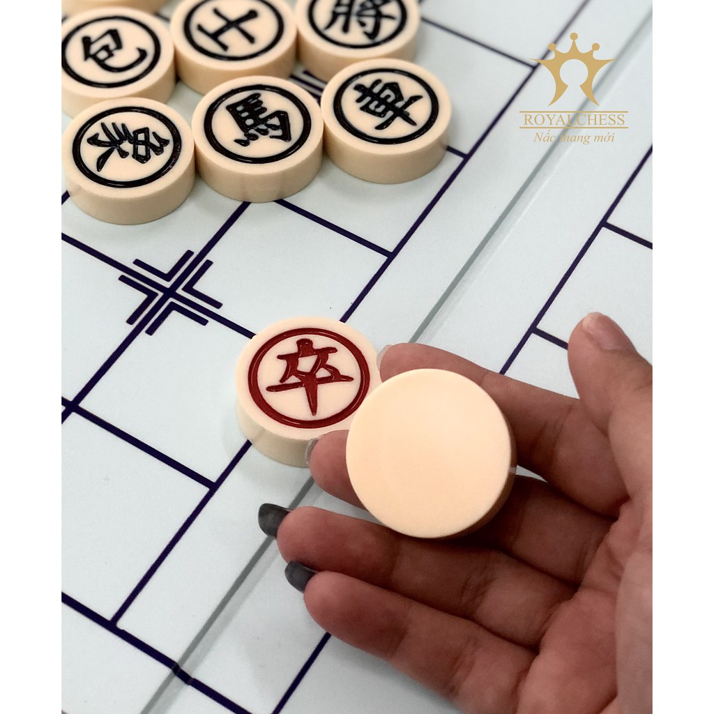 Bộ quân cờ tướng tiêu chuẩn thi đấu - bàn format 3 màu gấp gọn ROYALCHESS