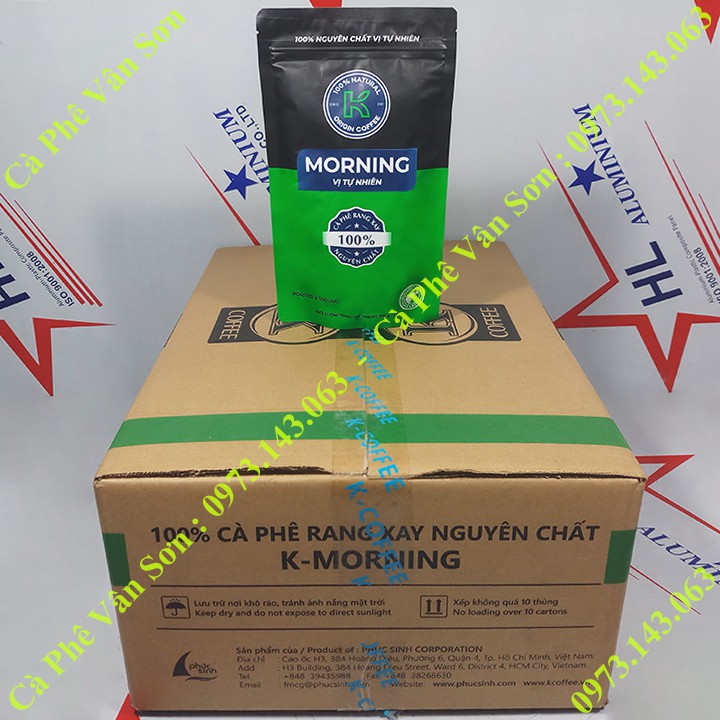 05 bịch cà phê rang xay K Coffee Morning Phúc Sinh vị tự nhiên 227g