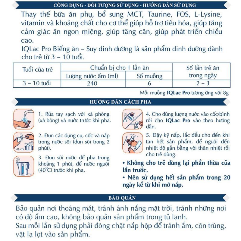 Sữa bột IQLac Biếng ăn 900g