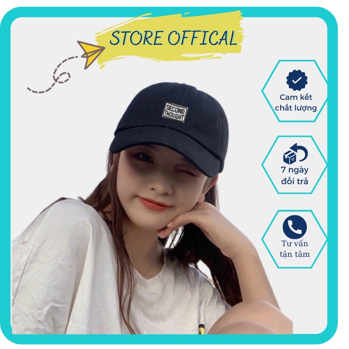 Nón kết Mũ lưỡi Trai thêu chữ SECOND THOUGHT phong cách thời trang dành cho nam nữ - Hazis Store