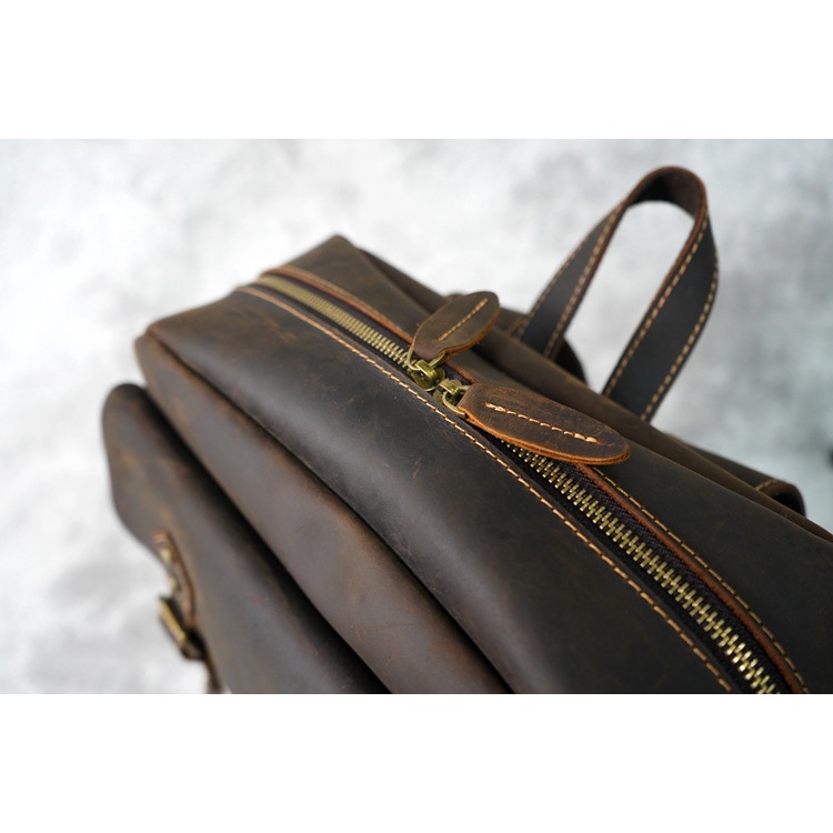 Cặp Balo Da Bò Thật 100% Bảo Hành Da 5 năm BL08 - DU MỤC STORE