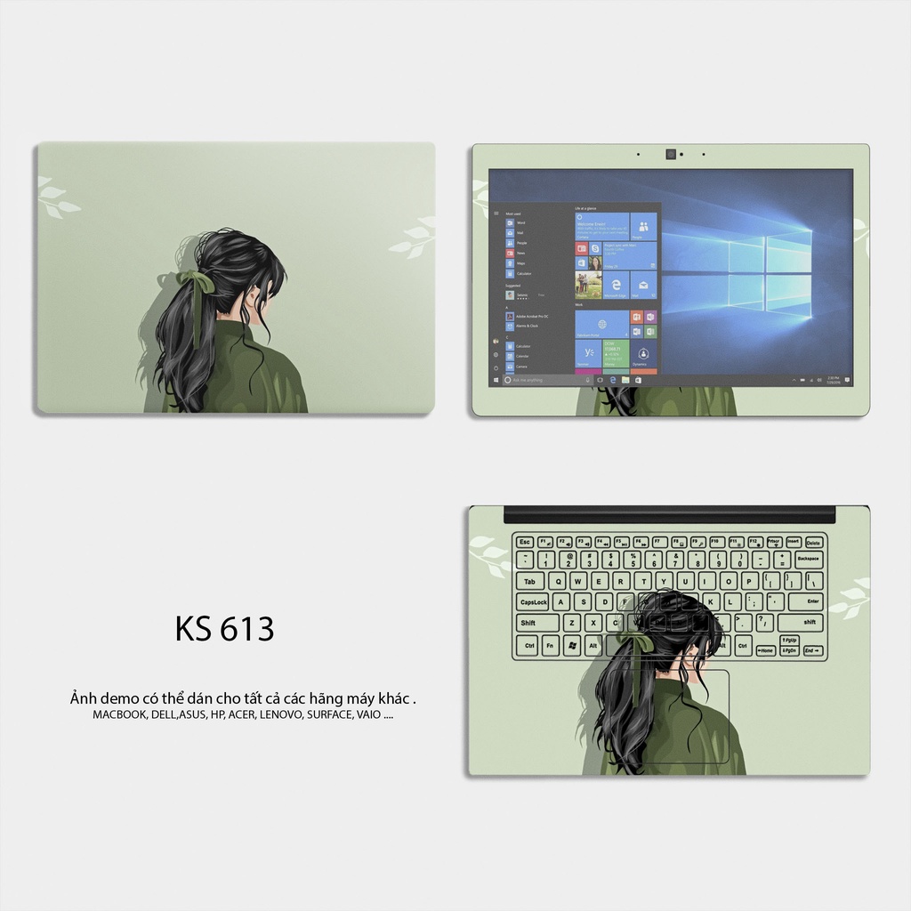 Mẫu Cô Gái - Skin Dán Laptop Cắt Sẵn - Dành Cho Các Loại Laptop