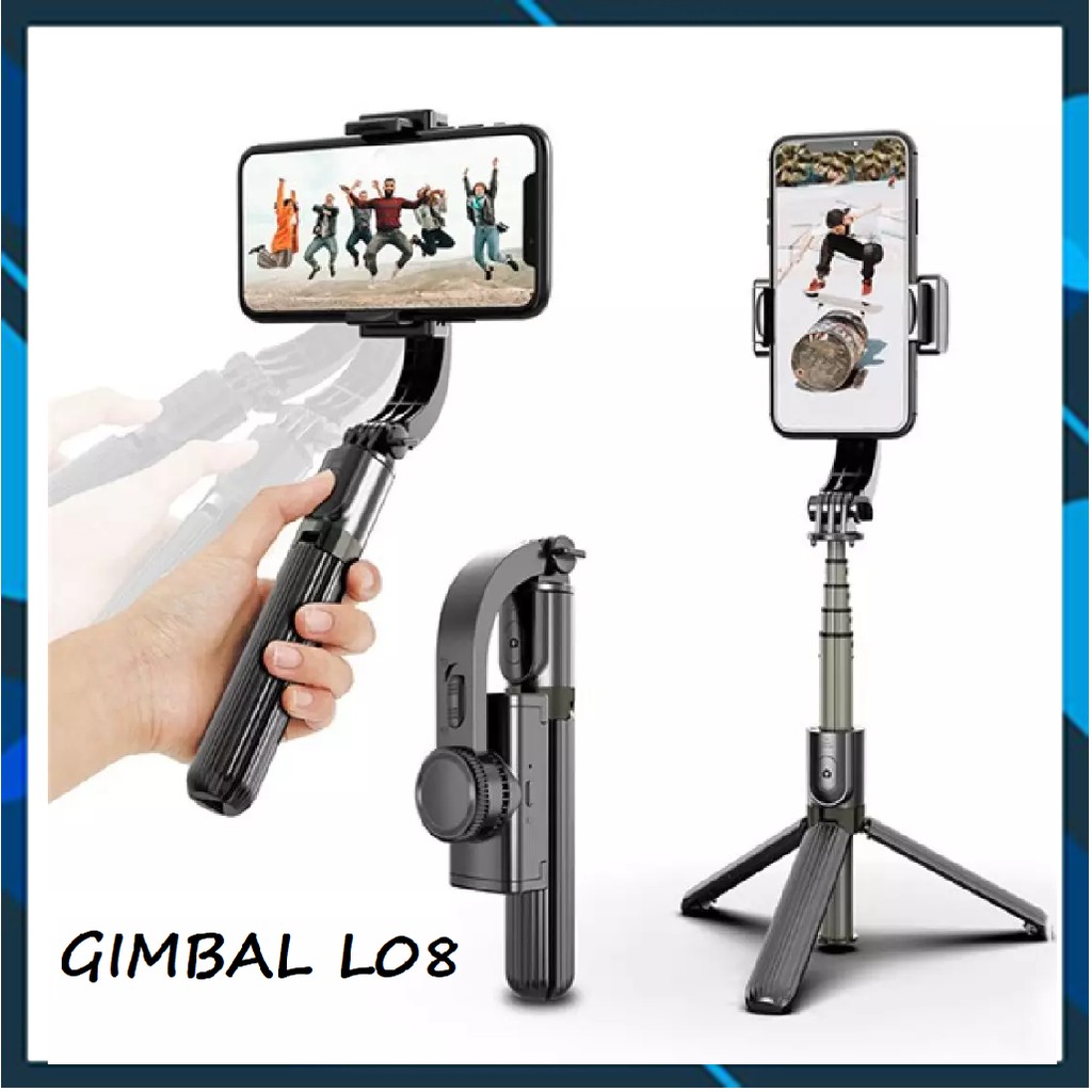 ✔️✔️ Tay Cầm Chống Rung Điện Tử Gimbal L08 Có Bluetooth - Gimbal Điện Thoại Chống Rung - Có Chân Đỡ Tự Đứng