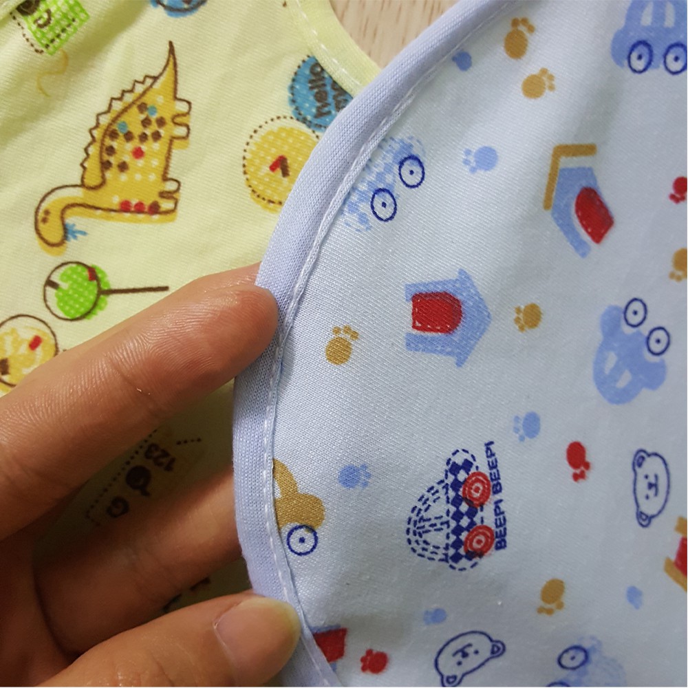 Yếm ăn dặm BEPIKA chống thấm tròn có dây buộc cho bé trai bé gái