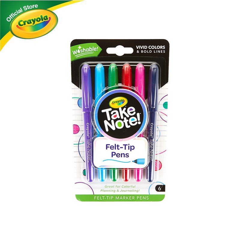 Bộ 6 cây bút dạ Ghi chú Crayola, dễ tẩy rửa - 586532