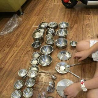 Bộ đồ chơi nấu ăn inox 32 món