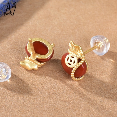 Bông Tai Bạc 925 Đính Túi May Mắn Phong Cách Trung Hoa Cổ Điển Cho Nữ A7 S925