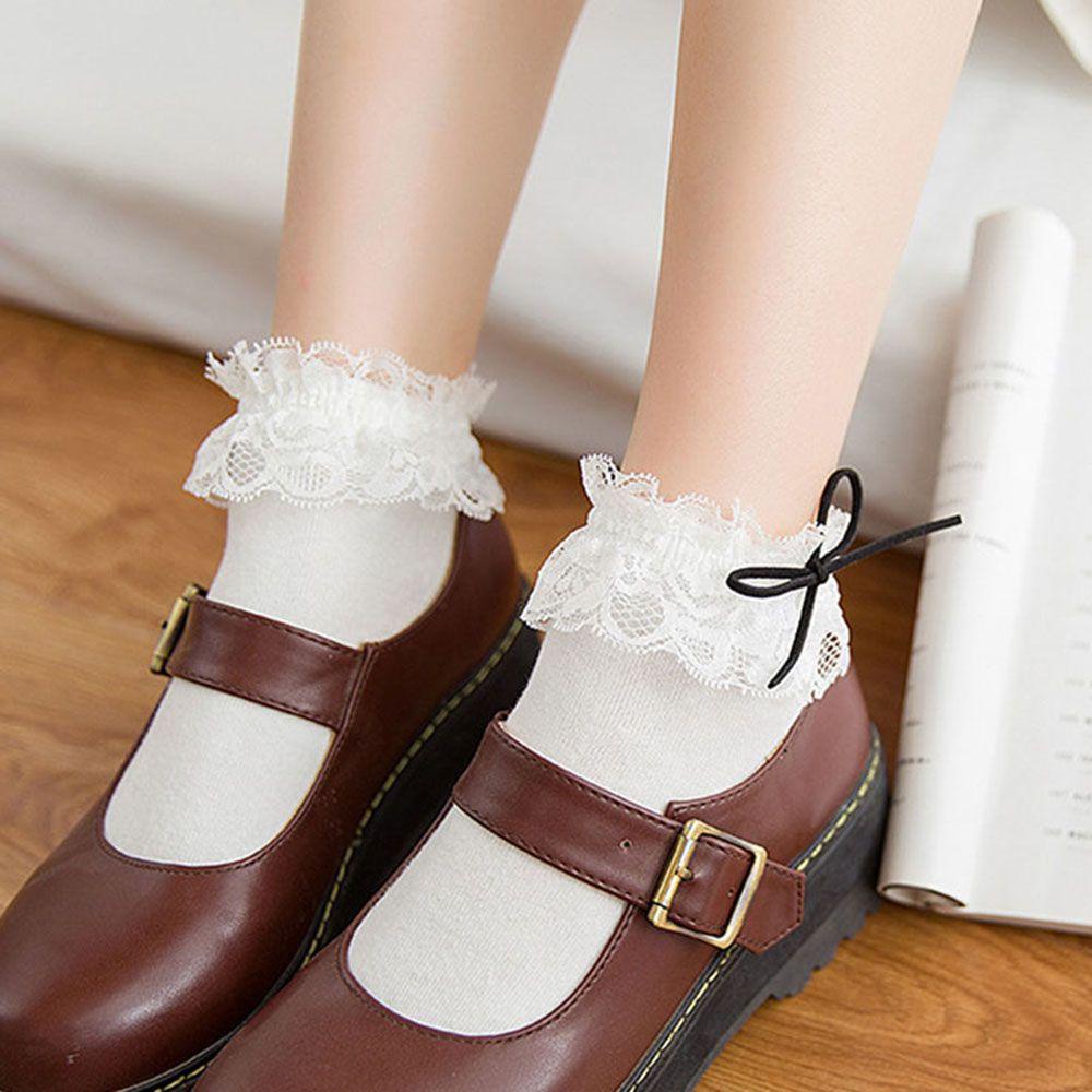 Vớ Công Chúa Phối Ren Nhún Bèo Phong Cách Lolita Ngọt Ngào Cho Nữ