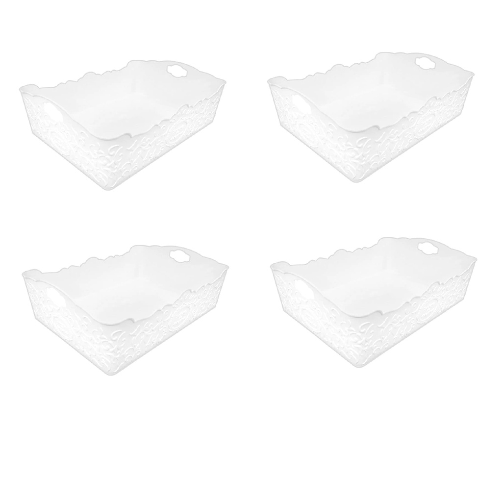 Daiso Rổ B5 Basket Decorative White