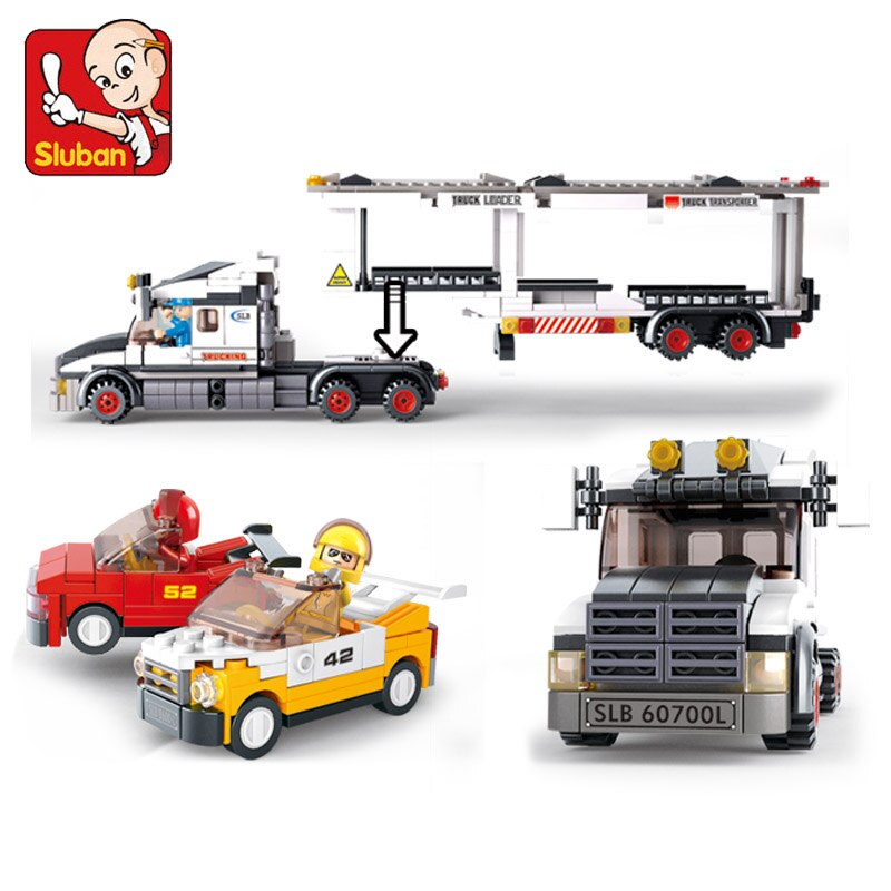 Bộ Đồ Chơi Lắp Ráp Mô Hình Xe Vận Chuyển 638 Mảnh Ghép Sluban 0339