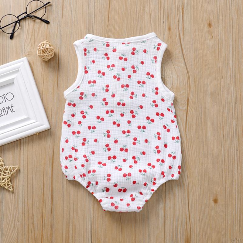 Áo liền quần Sát Nách Chất Cotton Hoạ Tiết Đáng Yêu Cho Bé 0-18 Tháng Tuổi