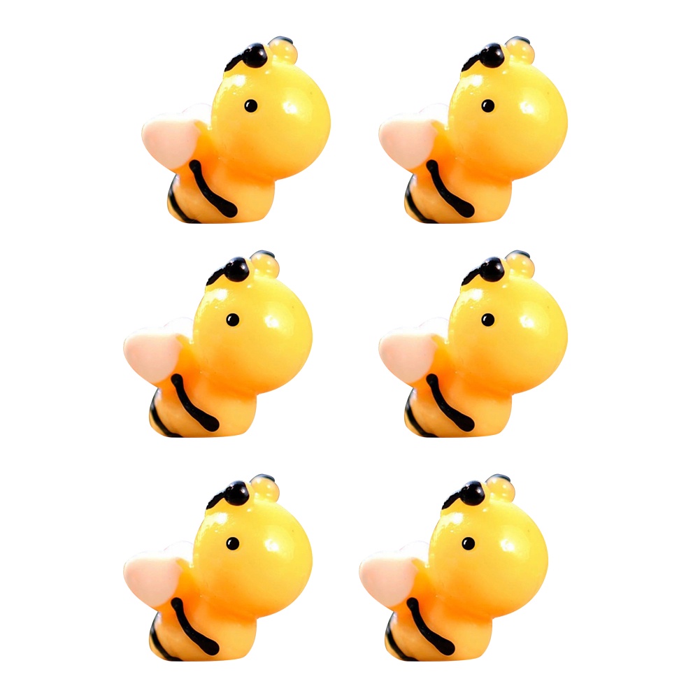 【SPP】6Pcs Cute Miniature Bees Micro Landscape Ornaments Decor for DIY Fairy Garden