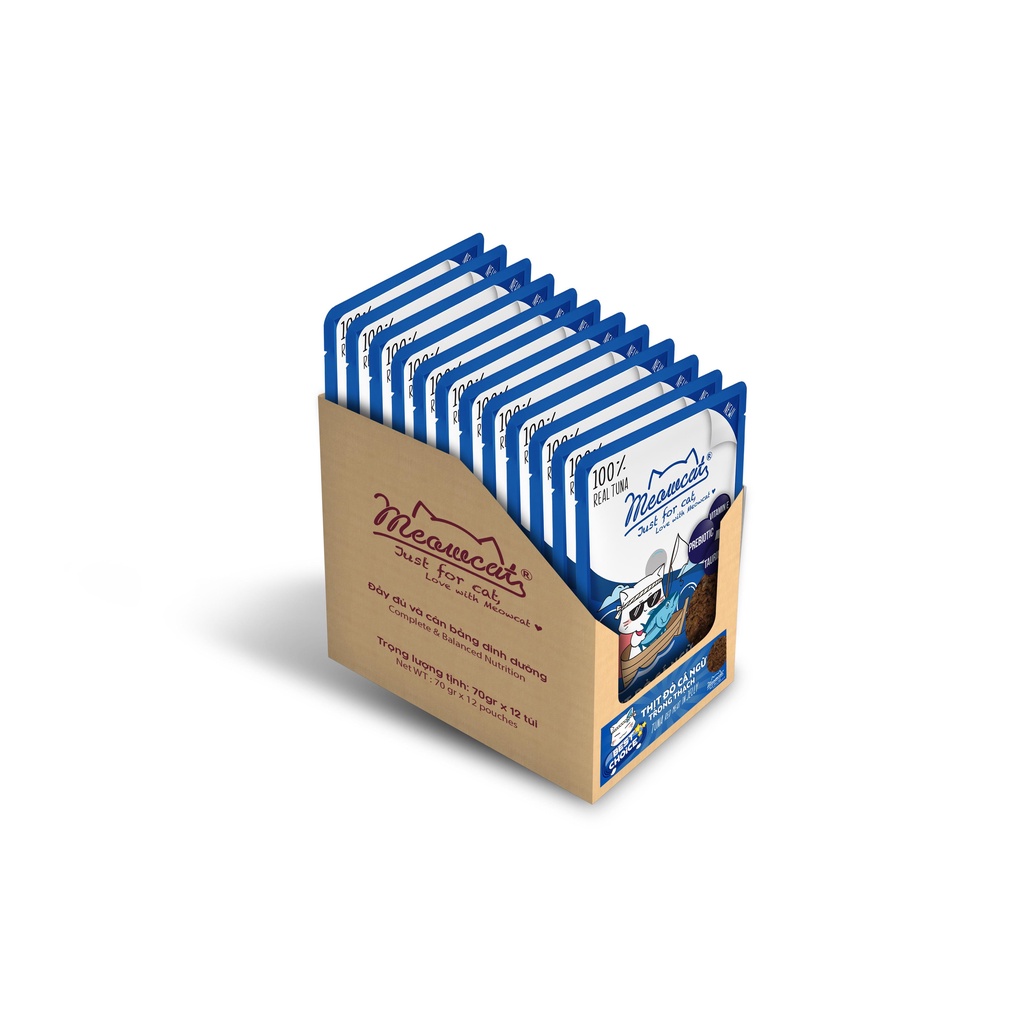 Thùng 48 gói - Pate cho mèo Meowcat 70g